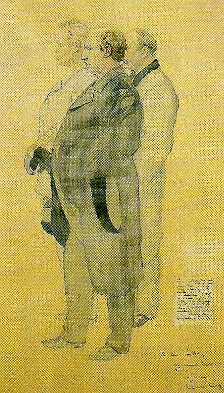 Carl Larsson portratt av lektor bjorkman, rektor lundberg och lektor borgstedt oil painting picture